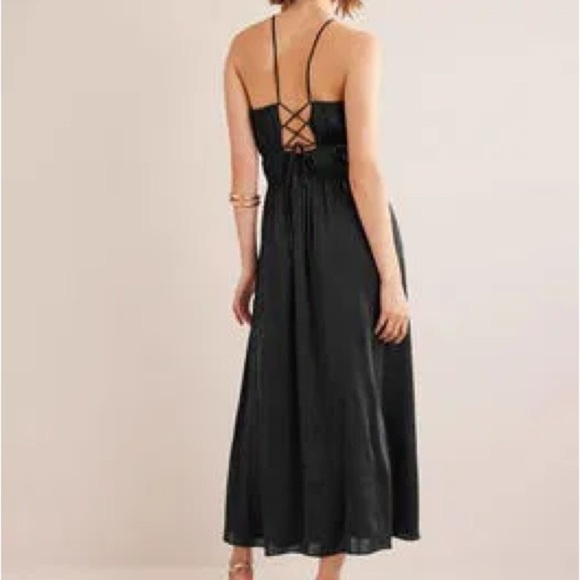 Boden Black Ruched Halter Midi Dress - Picture 3 of 9